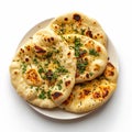 Plate elegance Isolated presentation of naan, a classic Indian bread