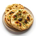 Plate elegance Isolated presentation of naan, a classic Indian bread