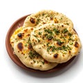 Plate elegance Isolated presentation of naan, a classic Indian bread