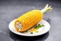 a plate of elote, a mexican grilled street corn