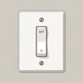 Plate features a single toggle switch labeled OFF with an arrow pointing Royalty Free Stock Photo