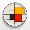Modern Bauhaus Plate With Mondrian-inspired Design