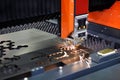 Plate fiber laser cutting machine close up Royalty Free Stock Photo