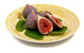 A plate figs on a fig leaf Royalty Free Stock Photo