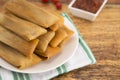 Plate Filled with Homemade Tamales