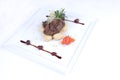 Plate of fine dining meal - Haunch of venison Royalty Free Stock Photo