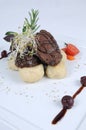 Plate of fine dining meal - Haunch of venison