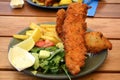 Plate with fish and chips Royalty Free Stock Photo