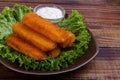 Plate of fish fingers Royalty Free Stock Photo