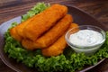 Plate of fish fingers Royalty Free Stock Photo