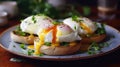 Plate of Food With Eggs and Cheese Royalty Free Stock Photo