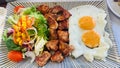 A plate of food with a salad and eggs Royalty Free Stock Photo