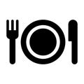 Plate fork knife icon black Royalty Free Stock Photo