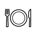 Plate with fork and knife icon flat vector illustration design Royalty Free Stock Photo