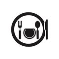 Plate-fork-and-Knife-icon-vector Royalty Free Stock Photo