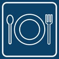 plate with fork and spoon. Vector illustration decorative design Royalty Free Stock Photo