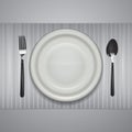 a plate with a fork and spoon. Vector illustration decorative design Royalty Free Stock Photo