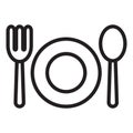 a plate with a fork and spoon. Vector illustration decorative design Royalty Free Stock Photo