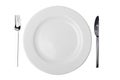 Plate, Fork and Table Knife Royalty Free Stock Photo