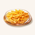 Meticulous Photorealistic Illustration Of French Fries