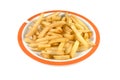 Plate with french fries.