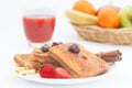 Sweet breakfast with french toast and fruit Royalty Free Stock Photo