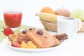 Sweet breakfast with french toast and fruit Royalty Free Stock Photo
