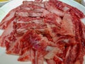 A plate of fresh beef