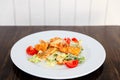 Plate with fresh caesar salad with chicken Royalty Free Stock Photo