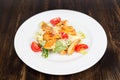 Plate with fresh caesar salad with chicken Royalty Free Stock Photo