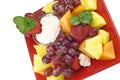 Plate of Fresh Fruit with Fruit Dip Royalty Free Stock Photo