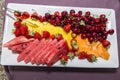 Plate of fresh fruit Royalty Free Stock Photo
