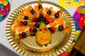 Plate with fresh fruits Royalty Free Stock Photo