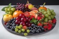 plate of fresh fruits and vegetables, rich in antioxidants and vitamins