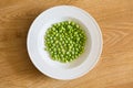 Plate of fresh green peas Royalty Free Stock Photo