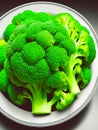 Plate of fresh healthy green brocolli ai image healthy eating dieting