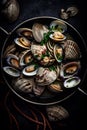 plate with fresh mussles Royalty Free Stock Photo