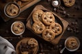A plate of freshly baked chocolate chip cookies
