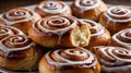 Cinnamon Rolls with Cream Cheese Icing Close Up Sweet and Delicious Royalty Free Stock Photo
