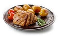 freshly grilled pork fillet steak Royalty Free Stock Photo