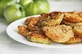 Plate of Fried Green Tomatoes Royalty Free Stock Photo
