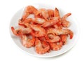 Plate frozen prawns Royalty Free Stock Photo