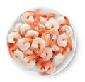 Plate of frozen prawns Royalty Free Stock Photo