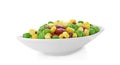 Plate with frozen vegetables Royalty Free Stock Photo