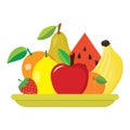 Plate with fruits Royalty Free Stock Photo