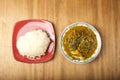 A plate of fufu and Oha Soup