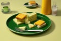 Plate full of cheese with crackers and a fork Royalty Free Stock Photo