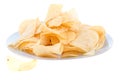 Plate full of chips Royalty Free Stock Photo