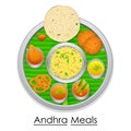 Plate full of delicious Andhra Pradesh Meal