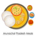 Plate full of delicious Arunachal Pradesh Meal